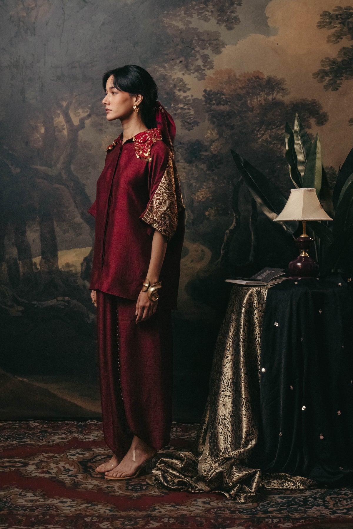 Qala Set - Maroon