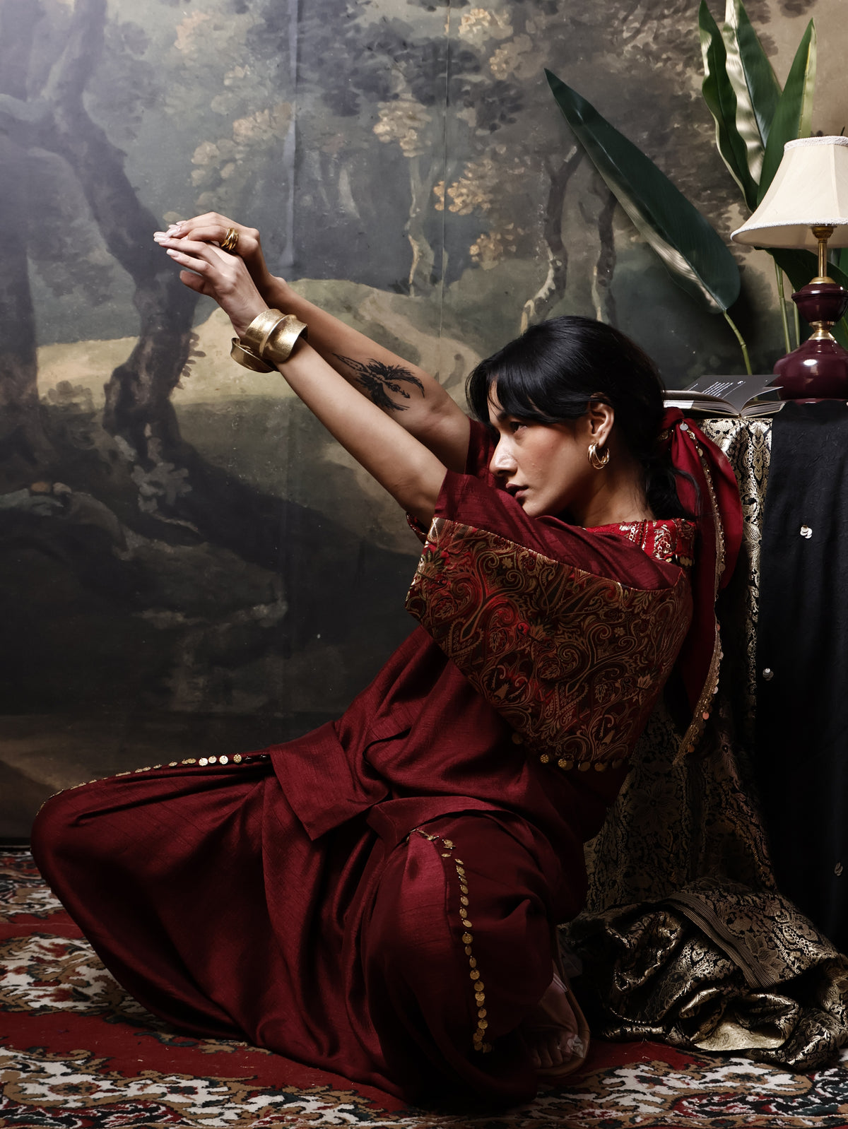 Qala Set - Maroon