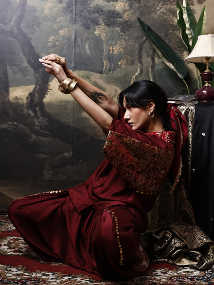 Qala Set - Maroon