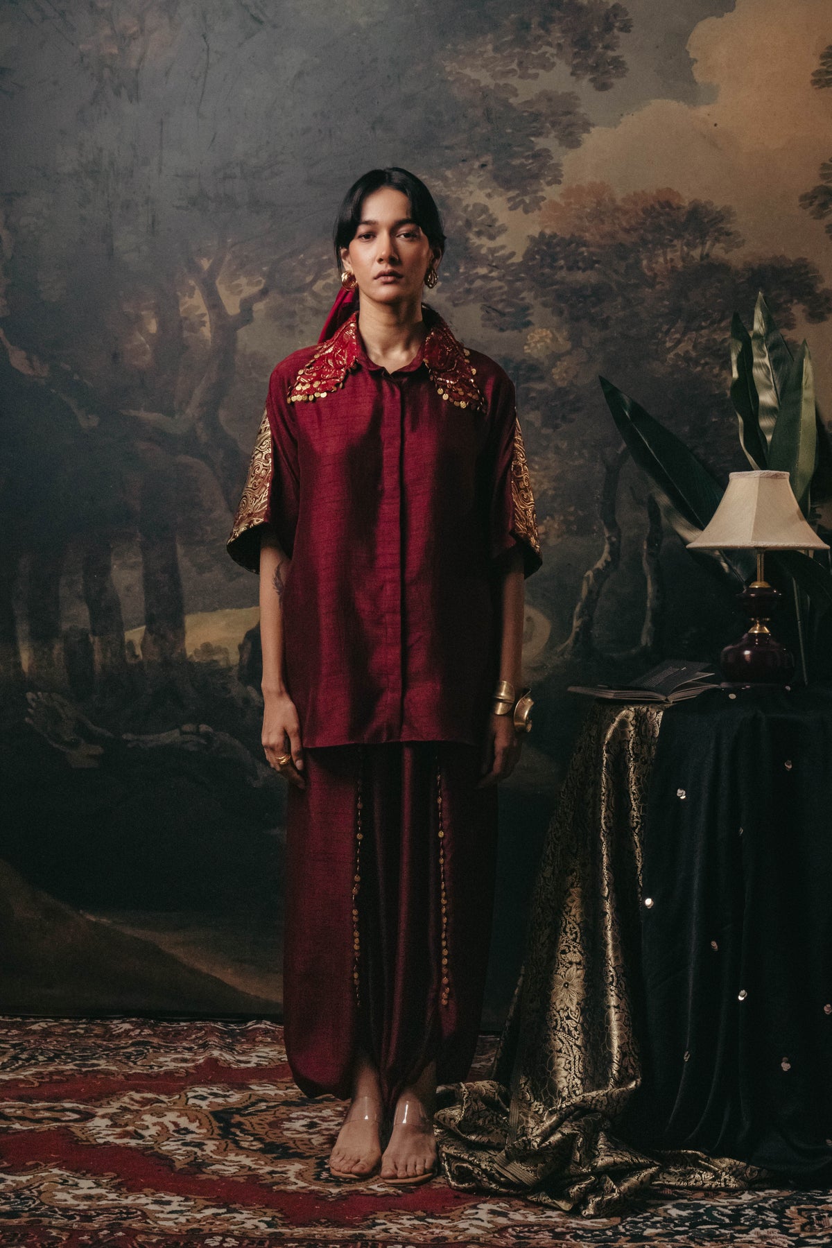 Qala Set - Maroon