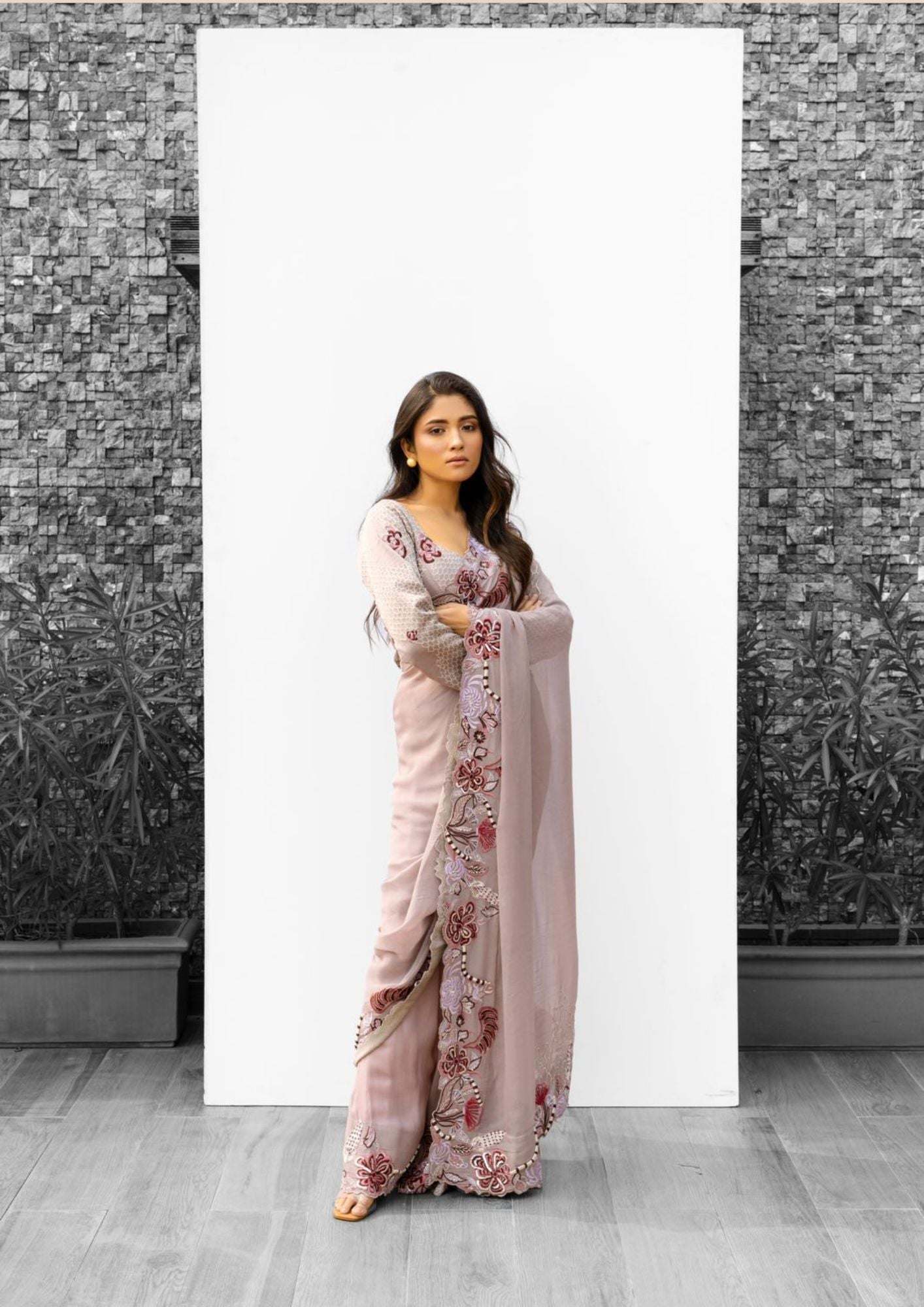 ECLECTIC BLOOMS PINK SAREE