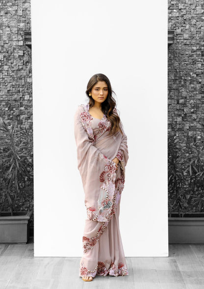 ECLECTIC BLOOMS PINK SAREE