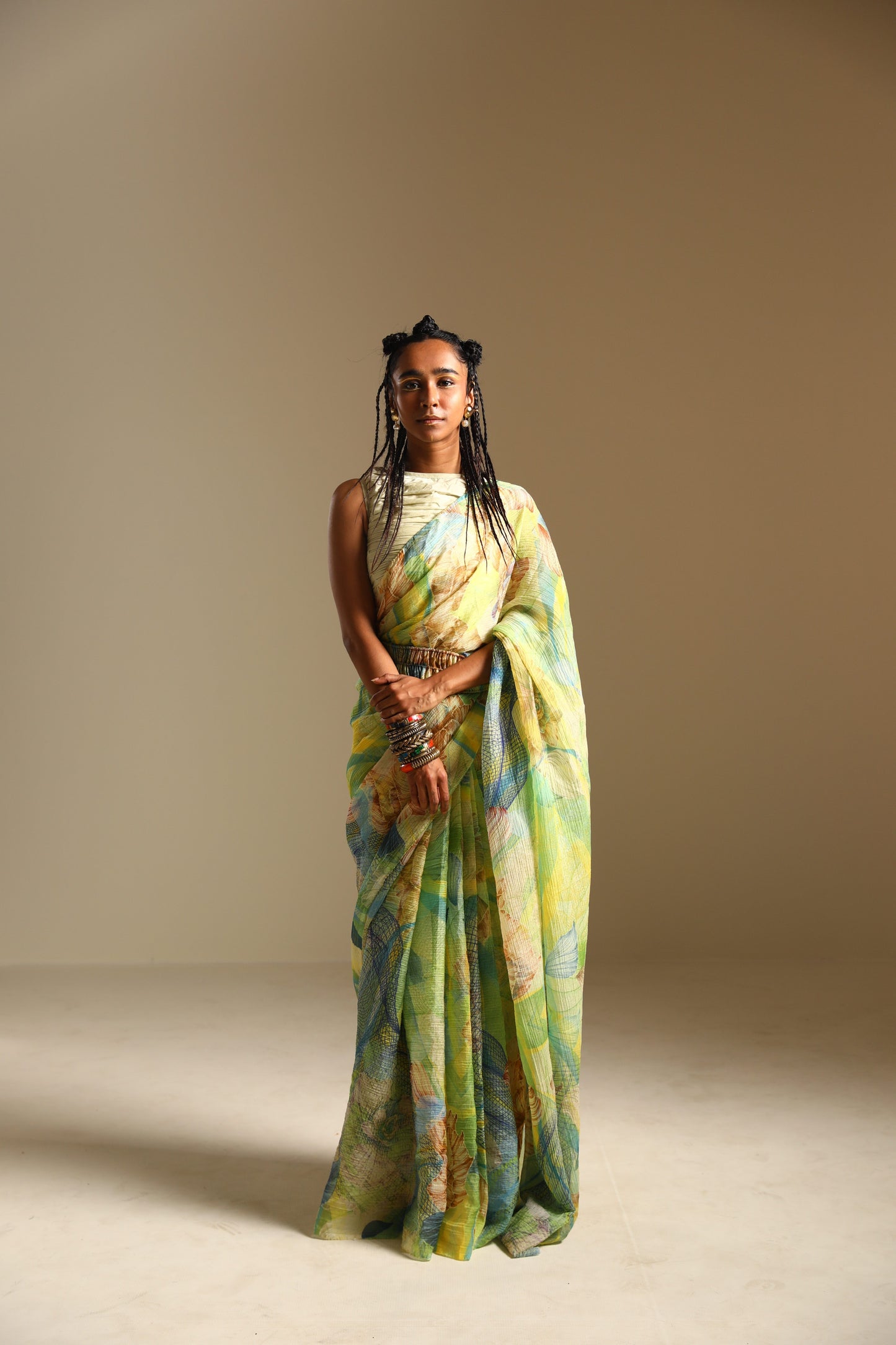 SERENGETI PASTEL PRINT SAREE