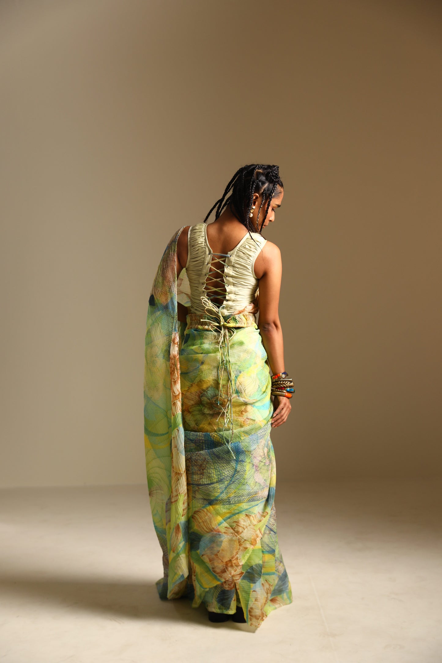 SERENGETI PASTEL PRINT SAREE