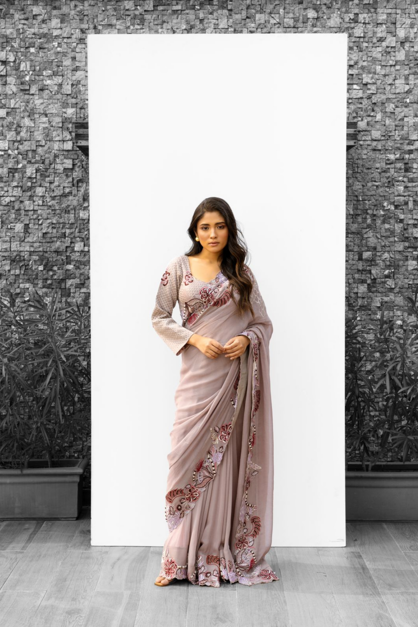 ECLECTIC BLOOMS PINK SAREE